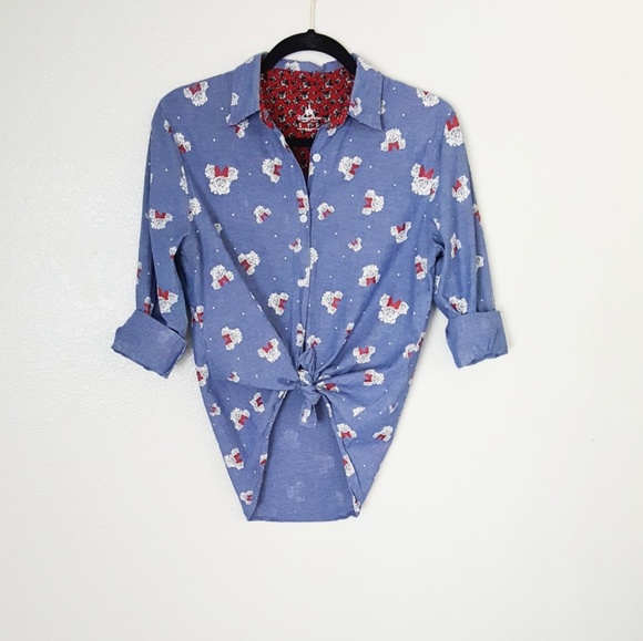 Disney Tops - Disney Parks Chambray Mini Mouse Button Down